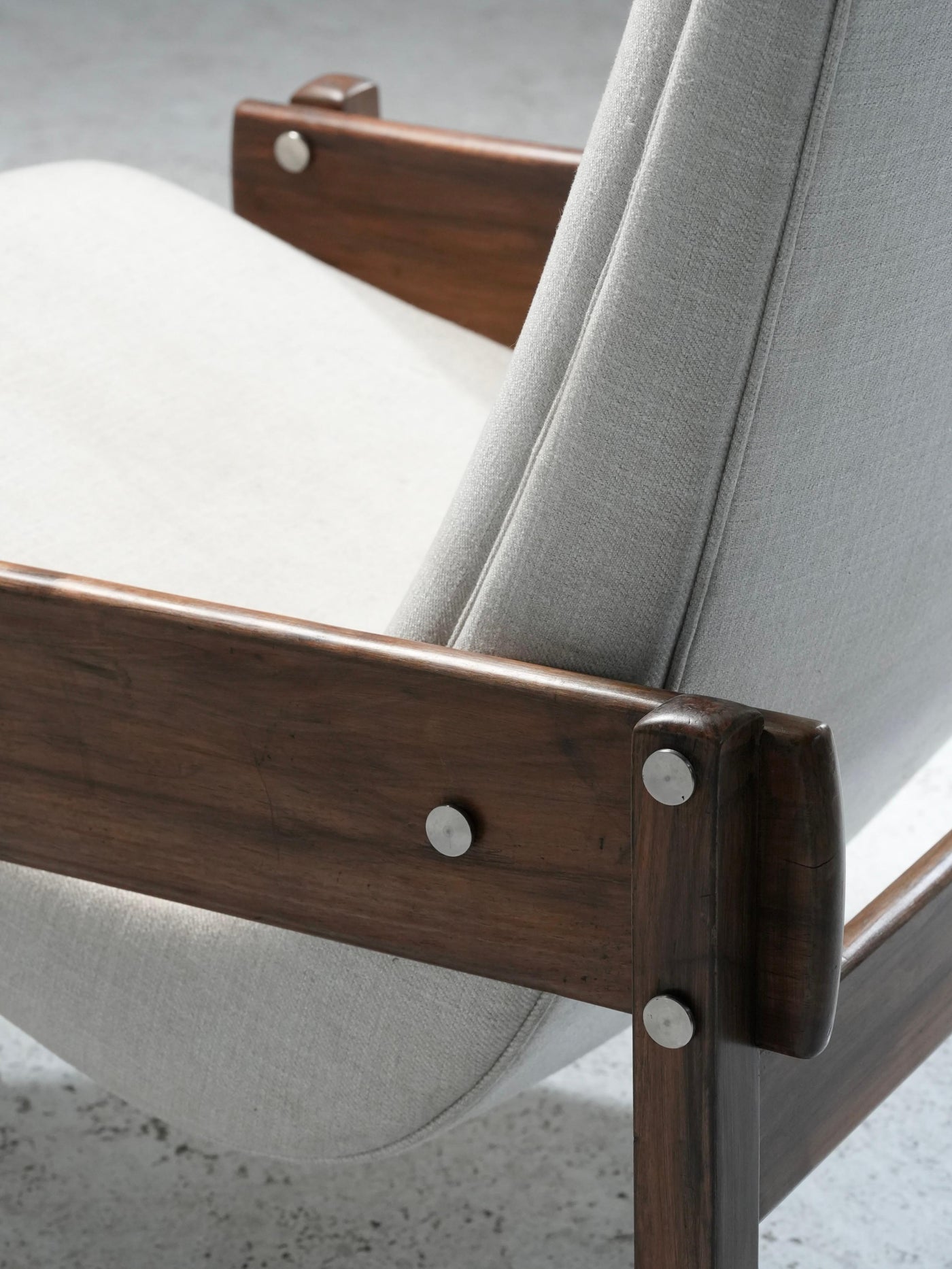 'Vronka' Armchair by Sergio Rodrigues in Wood and Fabric, Brazil, 1962