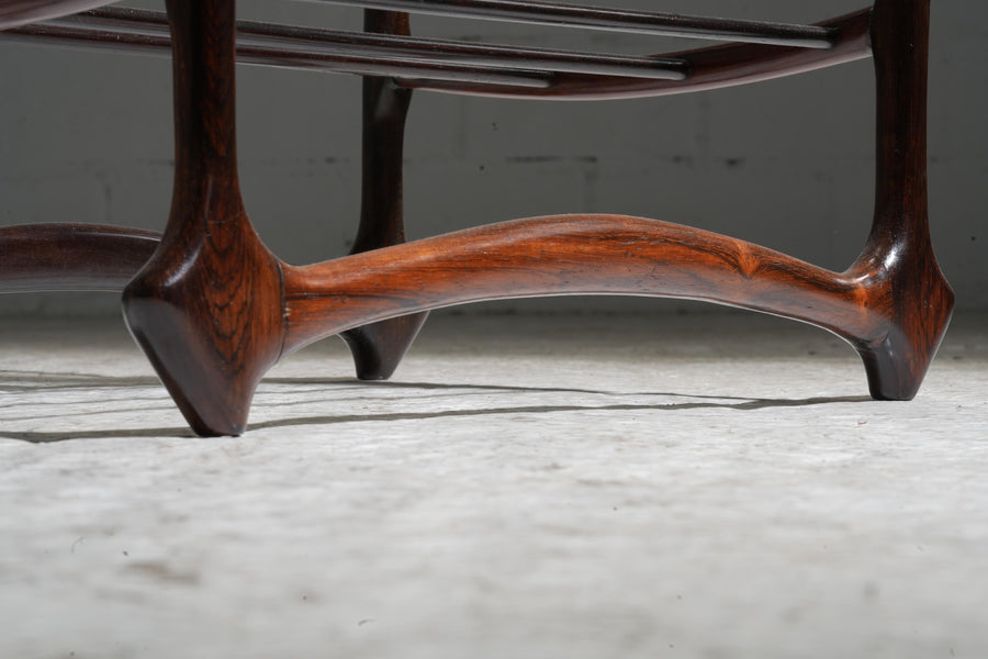 Side Table by Giuseppi Scapinelli, in Wood and Glass, Brazil, 1950's