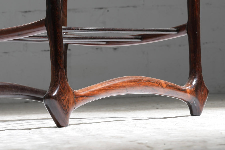 Side Table by Giuseppi Scapinelli, in Wood and Glass, Brazil, 1950's