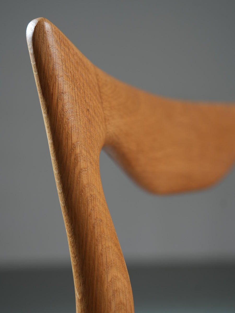 Set of 6 Guillerme et Chambron Dining Chairs in Oak, France, 1960's