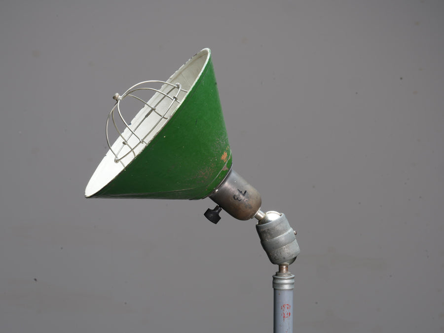 Old Version Johan Petterson Triplex Lamp with Green Shade, Sweden, 1930's