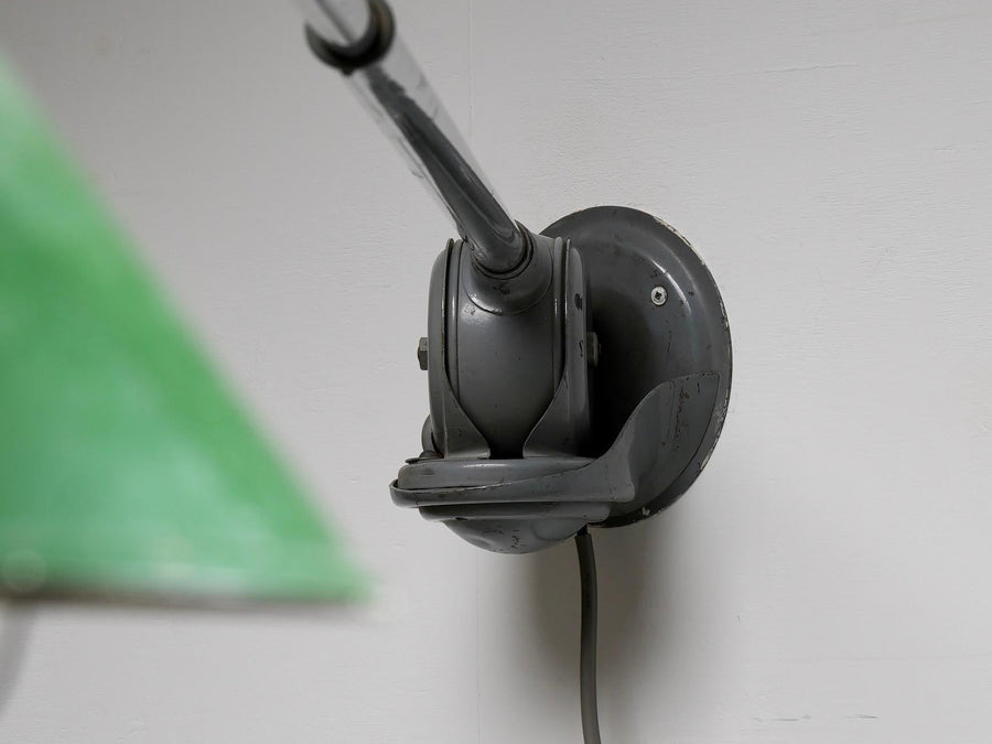Old Version Johan Petterson Triplex Lamp with Green Shade, Sweden, 1930's