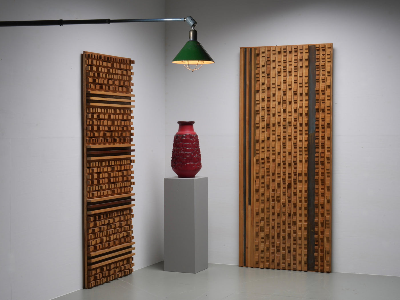 Set of 2 Wall Panels by Stefano d"Amico in Ash and Brass, Italy, 1970's