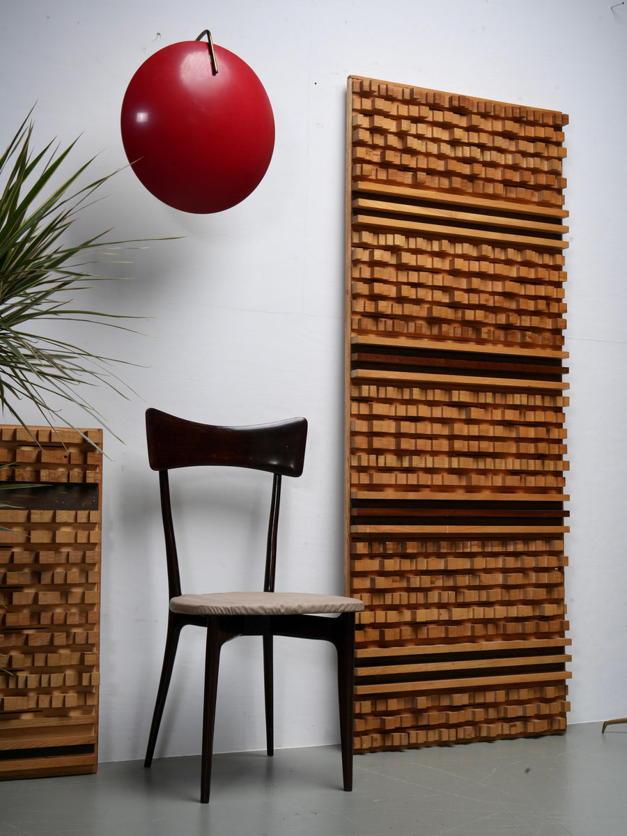 Set of 2 Wall Panels by Stefano d"Amico in Ash and Brass, Italy, 1970's
