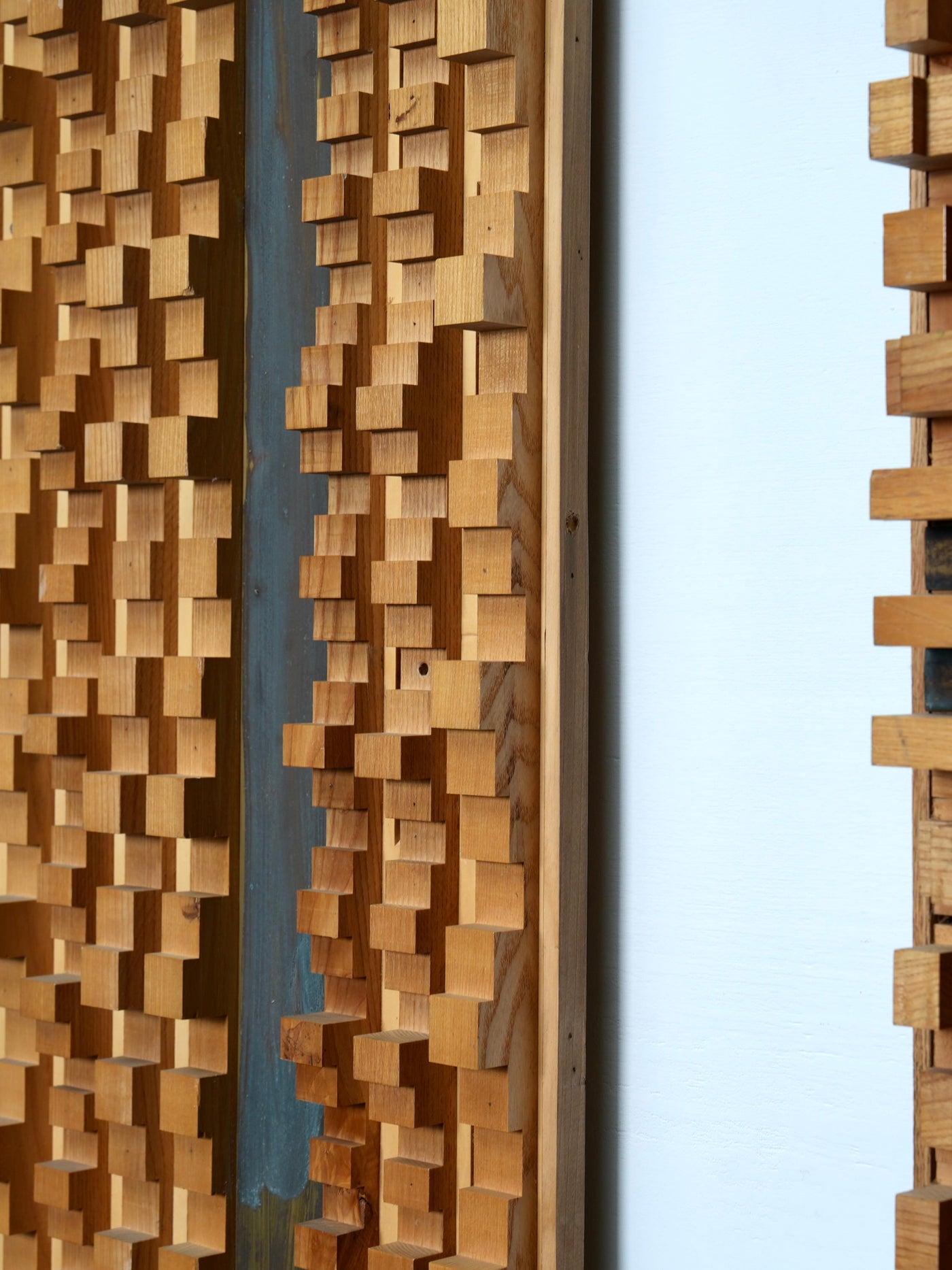 Set of 2 Wall Panels by Stefano d"Amico in Ash and Brass, Italy, 1970's