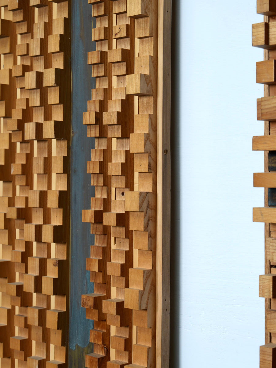 Set of 2 Wall Panels by Stefano d"Amico in Ash and Brass, Italy, 1970's