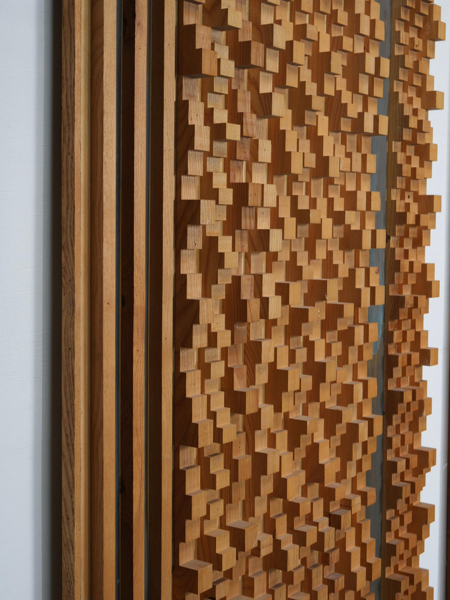 Set of 2 Wall Panels by Stefano d"Amico in Ash and Brass, Italy, 1970's