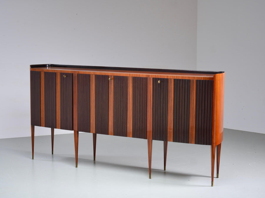Paolo Buffa Eight-Legs Grande Credenza in Wood, Brass and Glass, Italy, 1950's — photo 14