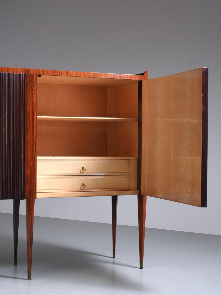 Paolo Buffa Eight-Legs Grande Credenza in Wood, Brass and Glass, Italy, 1950's — photo 20