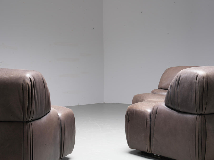 De Sede 'Cosmos' DS28 modular sofa in grey / brown Leather, Switzerland, 1970's