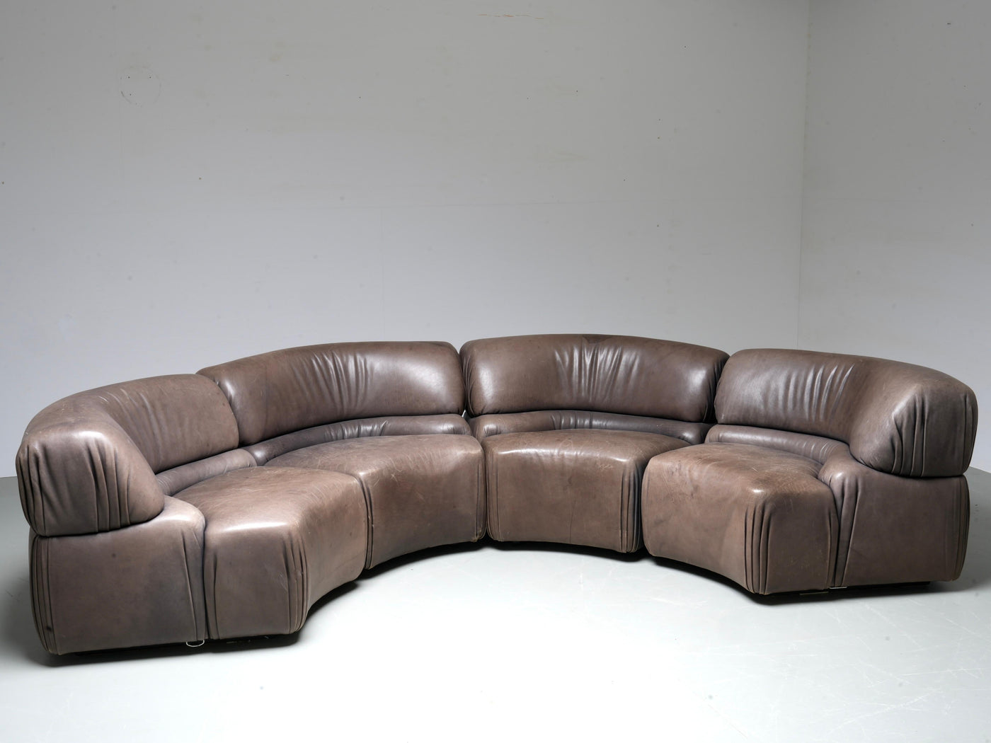 De Sede 'Cosmos' DS28 modular sofa in grey / brown Leather, Switzerland, 1970's