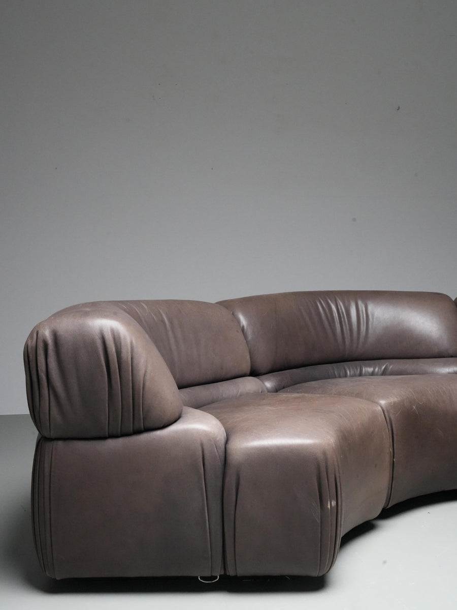 De Sede 'Cosmos' DS28 modular sofa in grey / brown Leather, Switzerland, 1970's