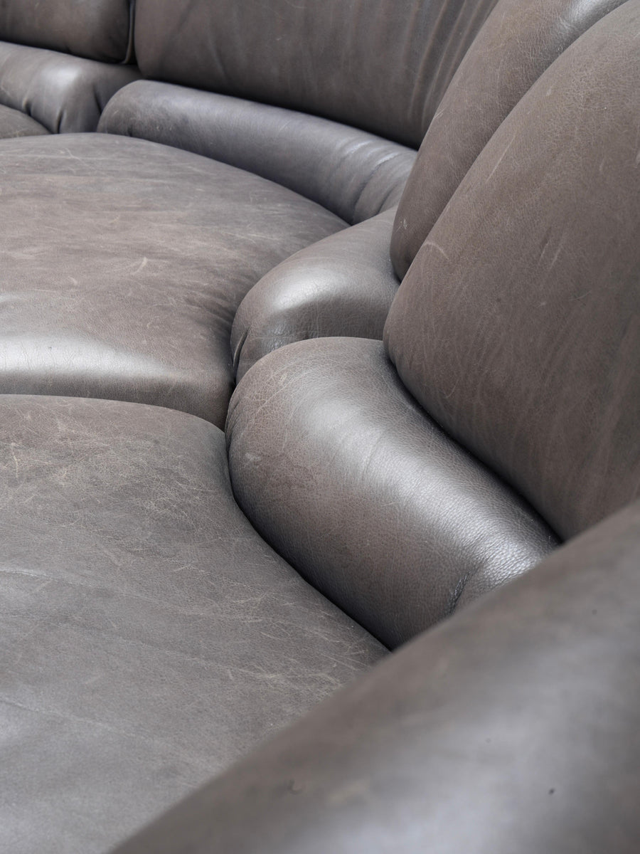De Sede 'Cosmos' DS28 modular sofa in grey / brown Leather, Switzerland, 1970's