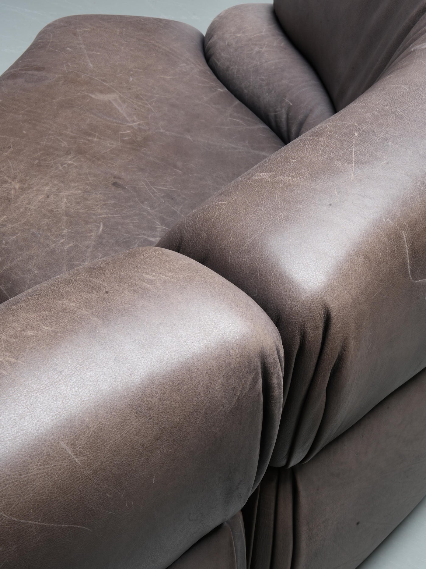 De Sede 'Cosmos' DS28 modular sofa in grey / brown Leather, Switzerland, 1970's