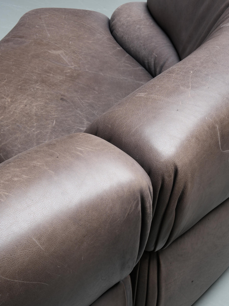 De Sede 'Cosmos' DS28 modular sofa in grey / brown Leather, Switzerland, 1970's