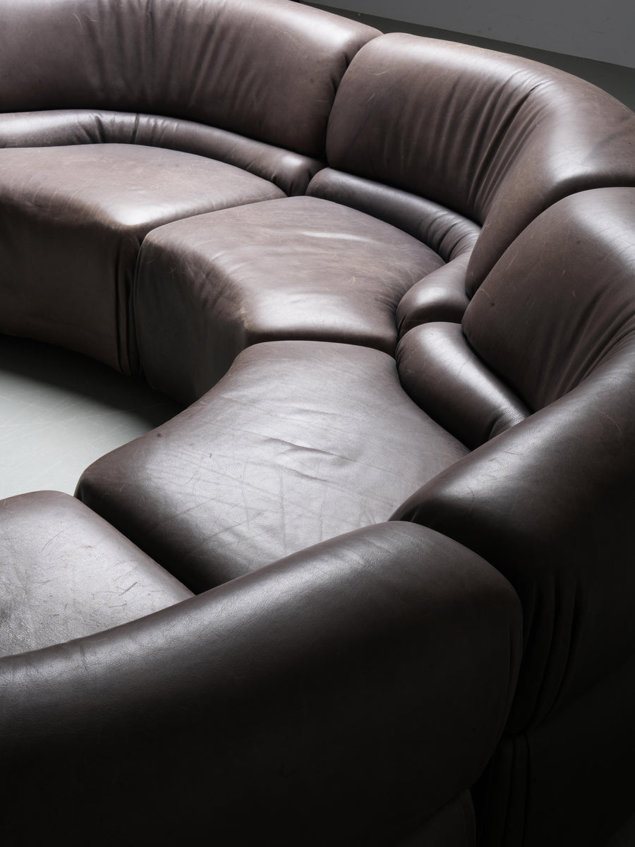 De Sede 'Cosmos' DS28 modular sofa in grey / brown Leather, Switzerland, 1970's