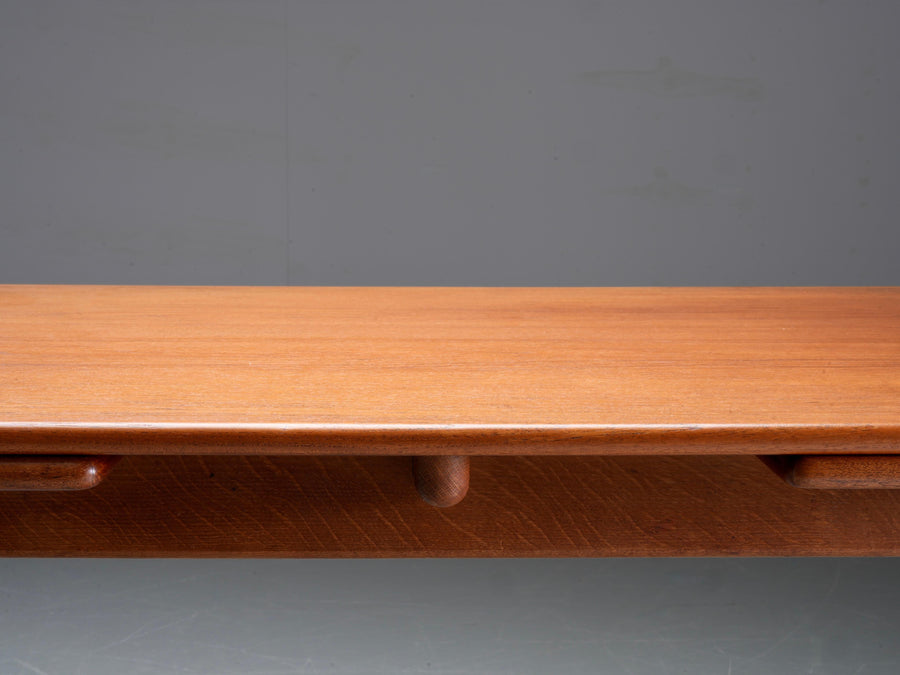 Hans Wegner Teak and Oak Dining Table 312 for Andreas Tuck, Denmark, 1960's