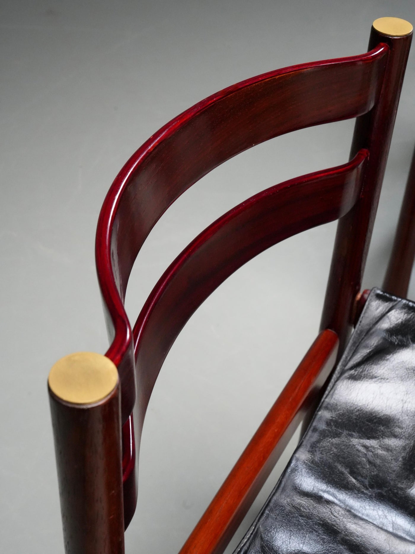 Set of 6 Dining Chairs by Luciano Frigerio in Wood and Leather, Italy, 1970's