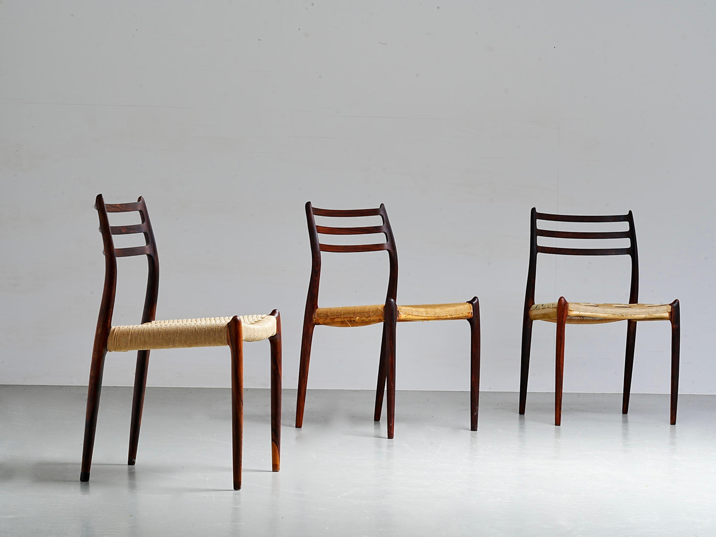 Set of 6 Niels Otto Møller chairs in Wood, Denmark, 1960's