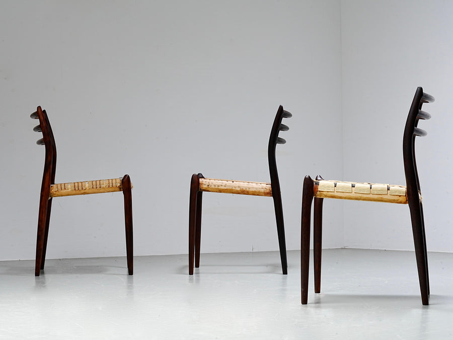Set of 6 Niels Otto Møller chairs in Wood, Denmark, 1960's
