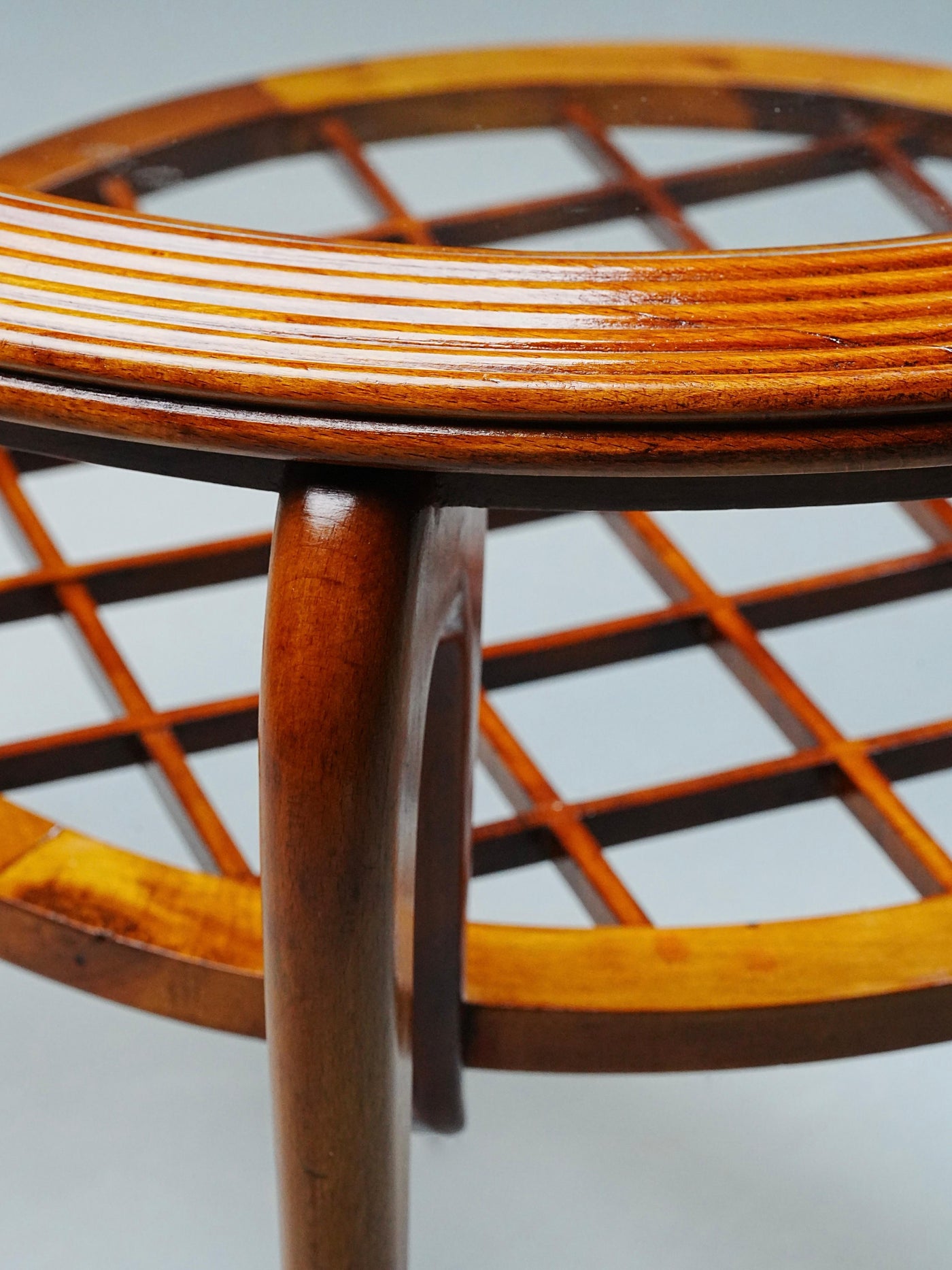 Round Coffee Table in Walnut and Glass, Italy, 1950's