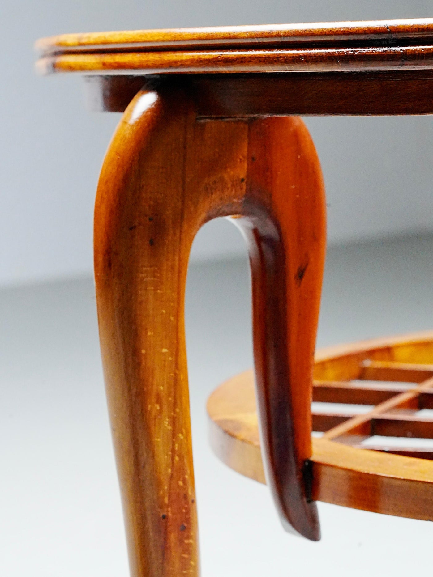 Round Coffee Table in Walnut and Glass, Italy, 1950's
