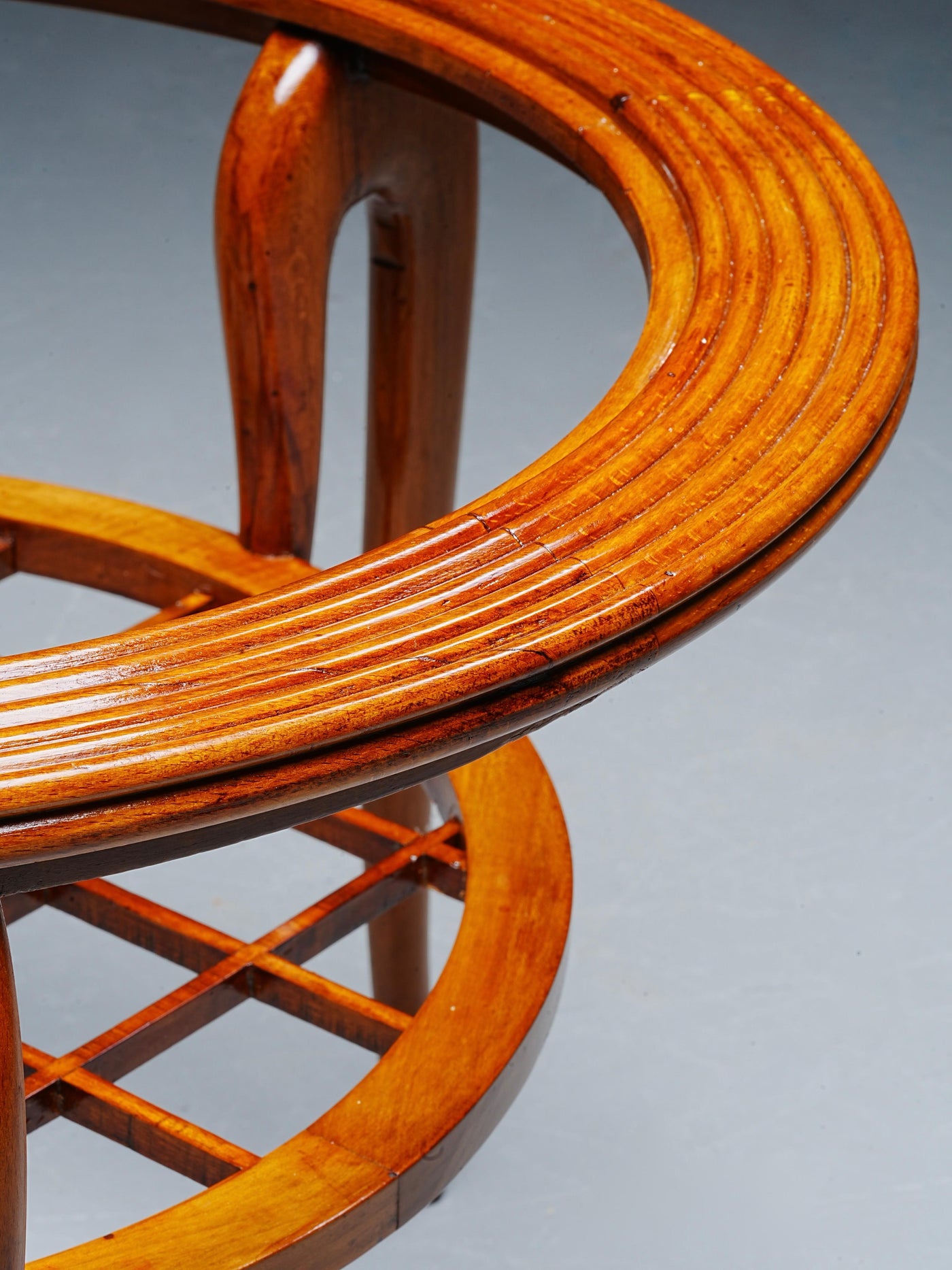Round Coffee Table in Walnut and Glass, Italy, 1950's