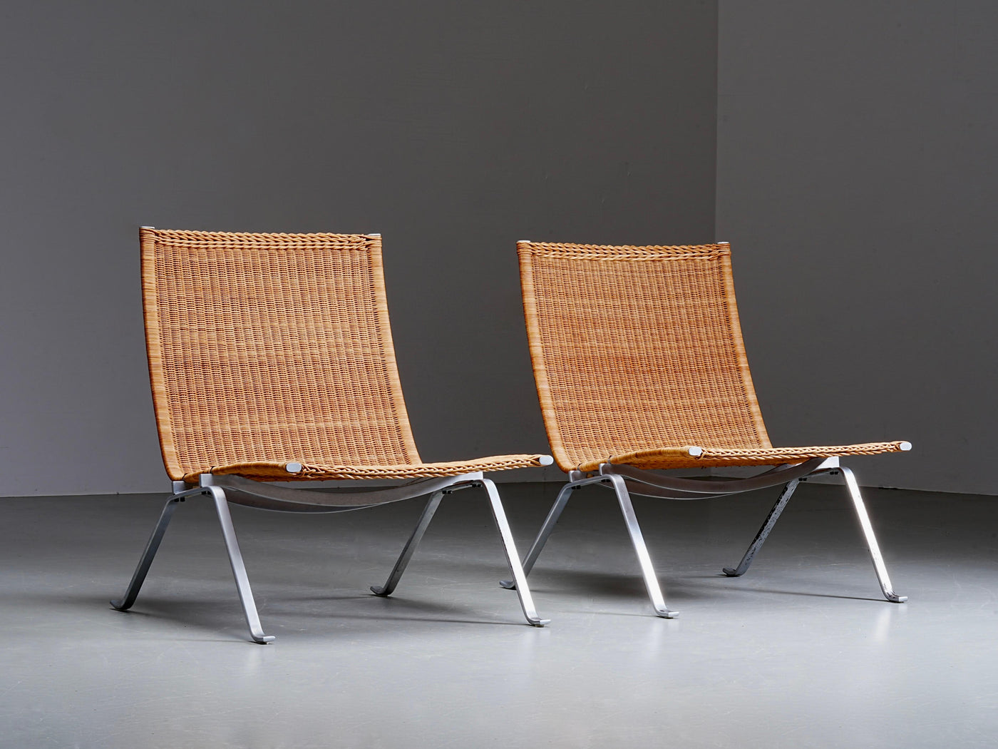 Set of 2 PK 22 Chairs by Poul Kjaerholm for E. Kold Christensen, Denmark, 1955