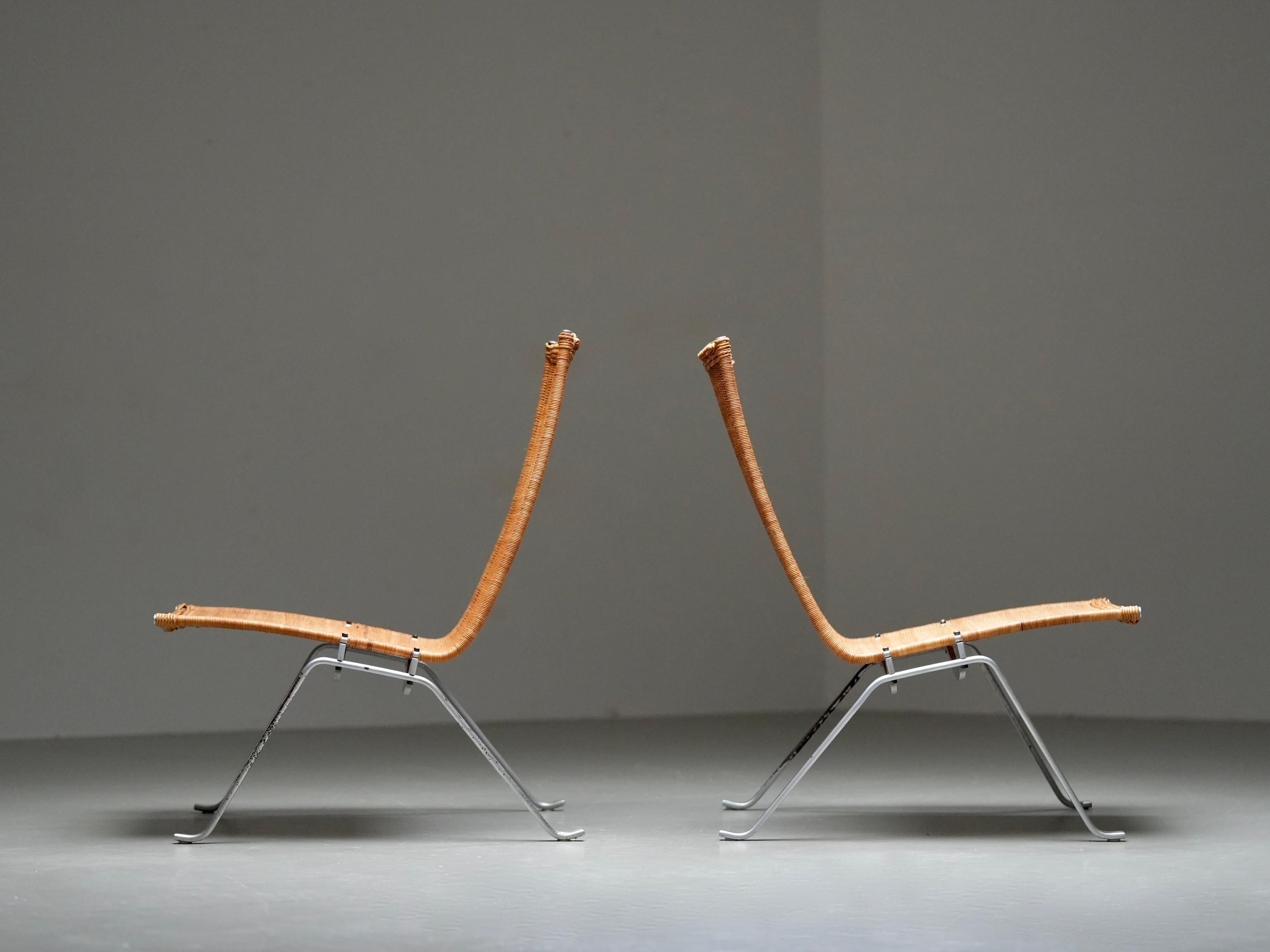 Set of 2 PK 22 Chairs by Poul Kjaerholm for E. Kold Christensen, Denma