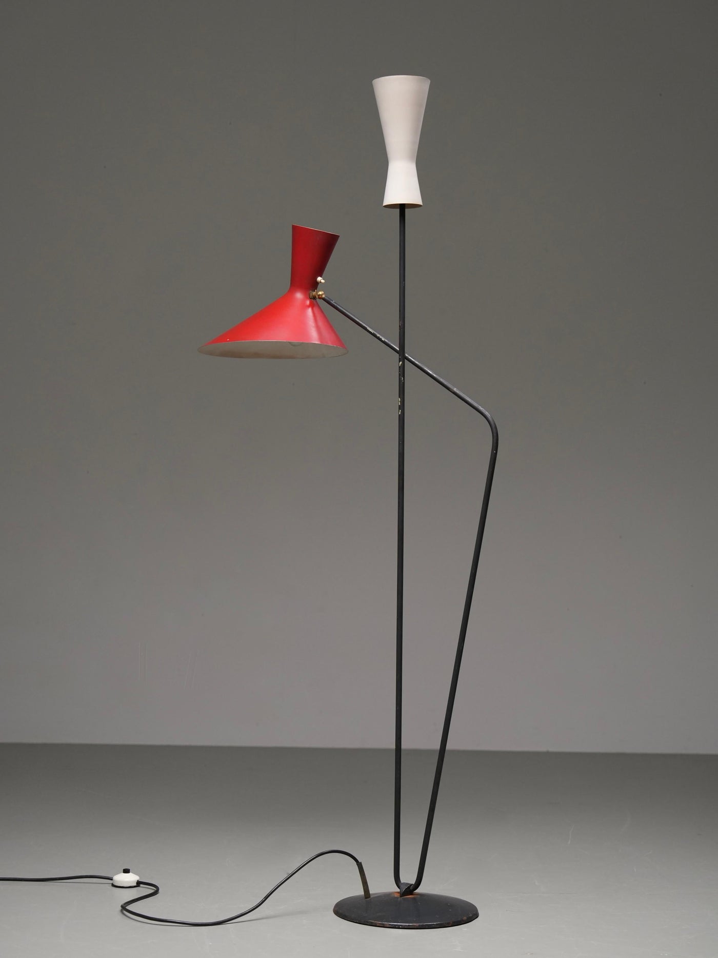 Floor Lamp by Carl Moor for BAG Turgi in Metal and Brass, Switzerland, 1950's