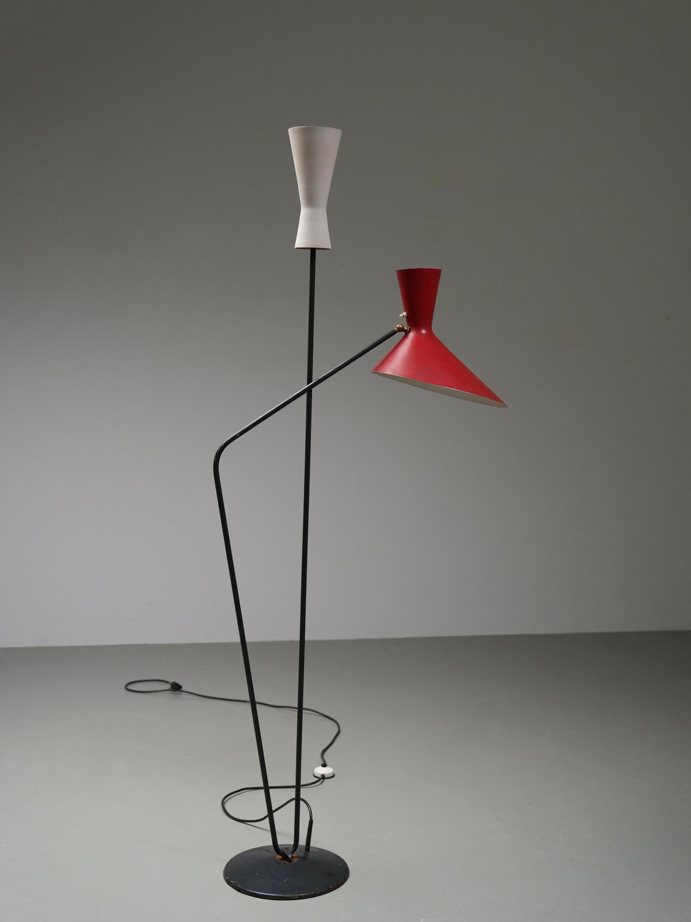 Floor Lamp by Carl Moor for BAG Turgi in Metal and Brass, Switzerland, 1950's