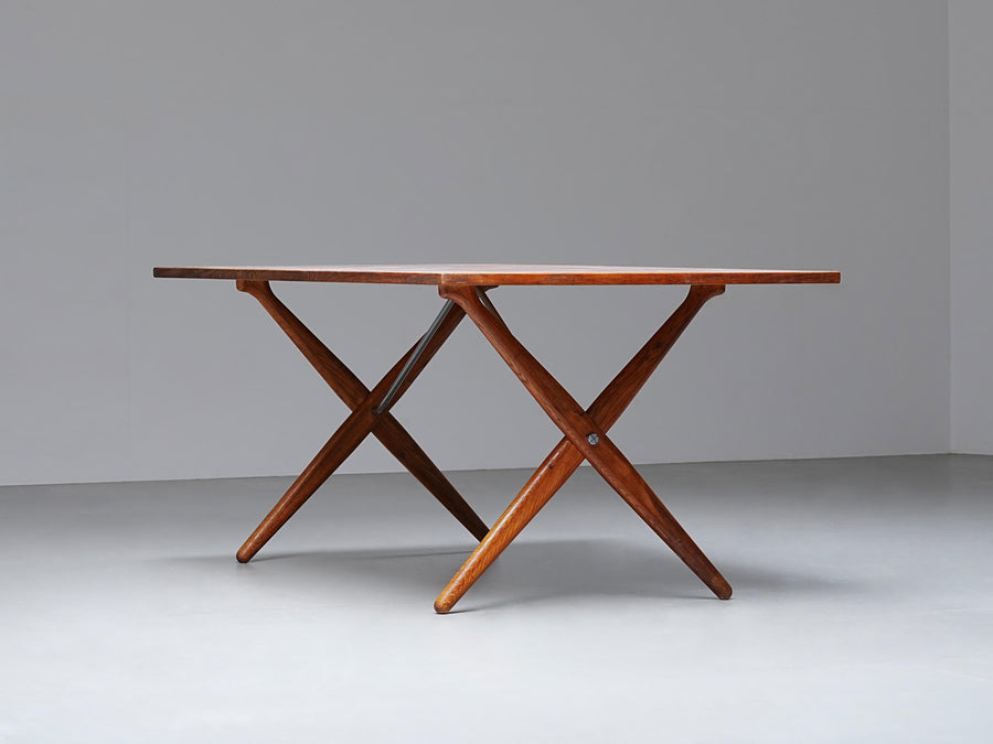 Hans Wegner by Andreas Tuck Dining Table 303 in Oak and Metal, Denmark, 1950's
