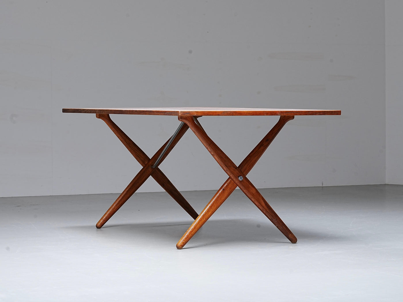 Hans Wegner by Andreas Tuck Dining Table 303 in Oak and Metal, Denmark, 1950's