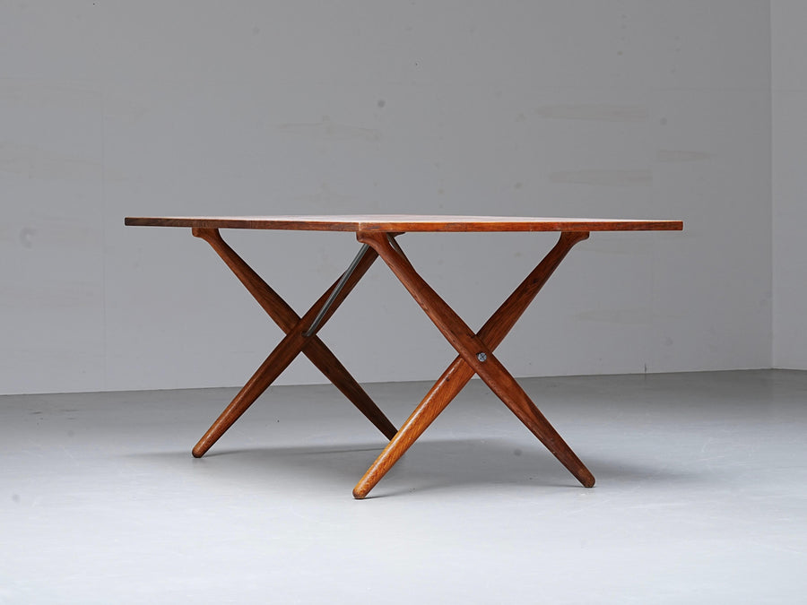 Hans Wegner by Andreas Tuck Dining Table 303 in Oak and Metal, Denmark, 1950's