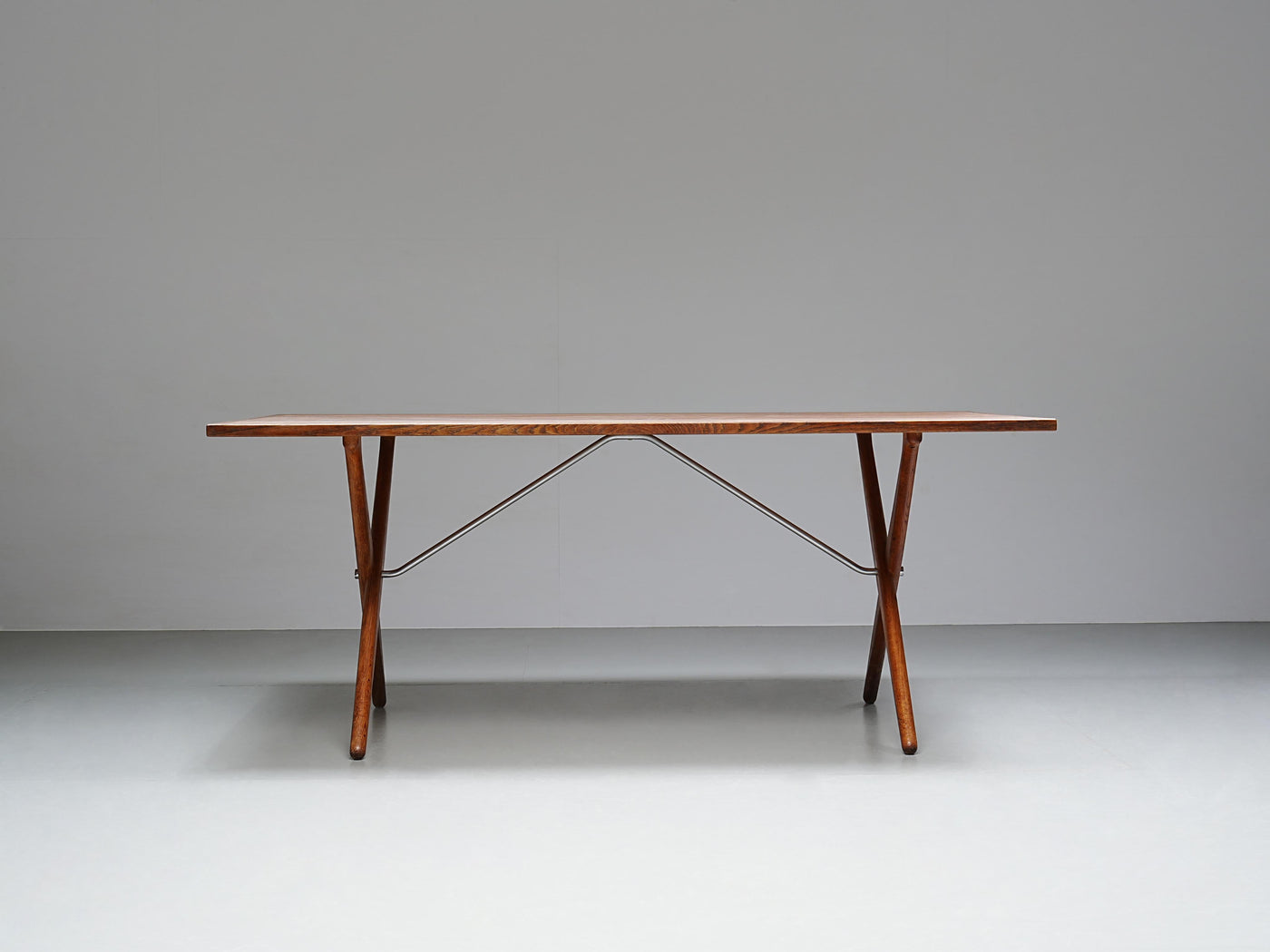 Hans Wegner by Andreas Tuck Dining Table 303 in Oak and Metal, Denmark, 1950's