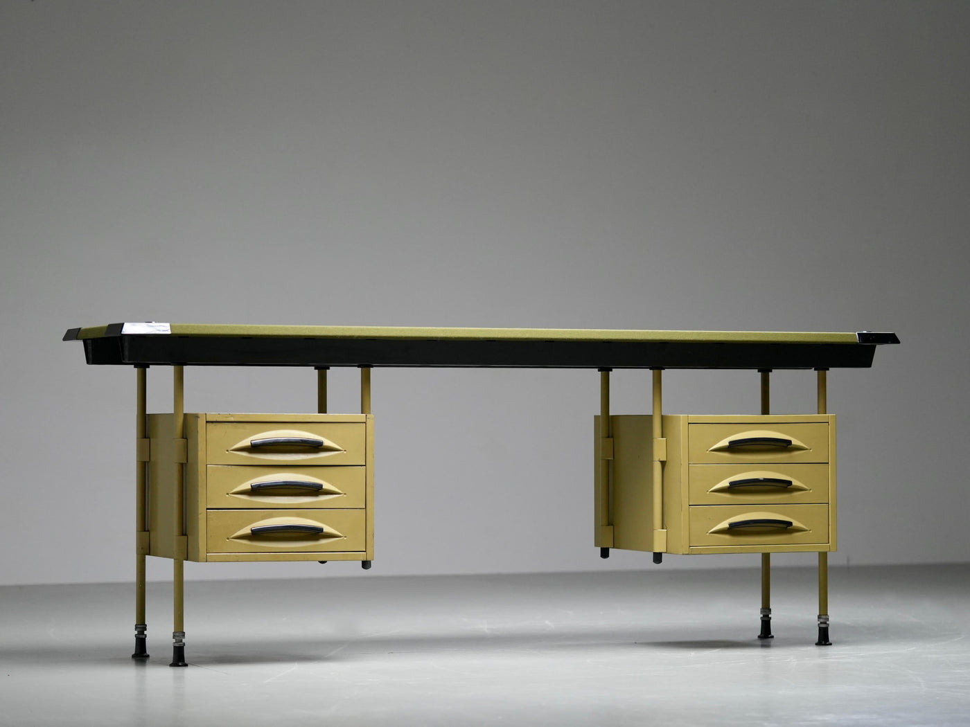 Studio BBPR for Olivetti "Spazio" Desk with an Olive Felt Top, Italy, 1960's