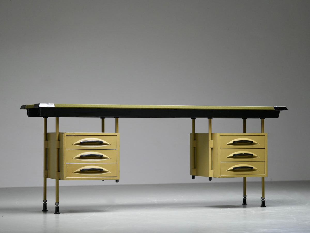 Studio BBPR for Olivetti "Spazio" Desk with an Olive Felt Top, Italy, 1960's