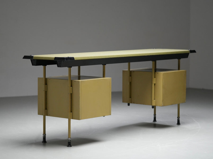 Studio BBPR for Olivetti "Spazio" Desk with an Olive Felt Top, Italy, 1960's