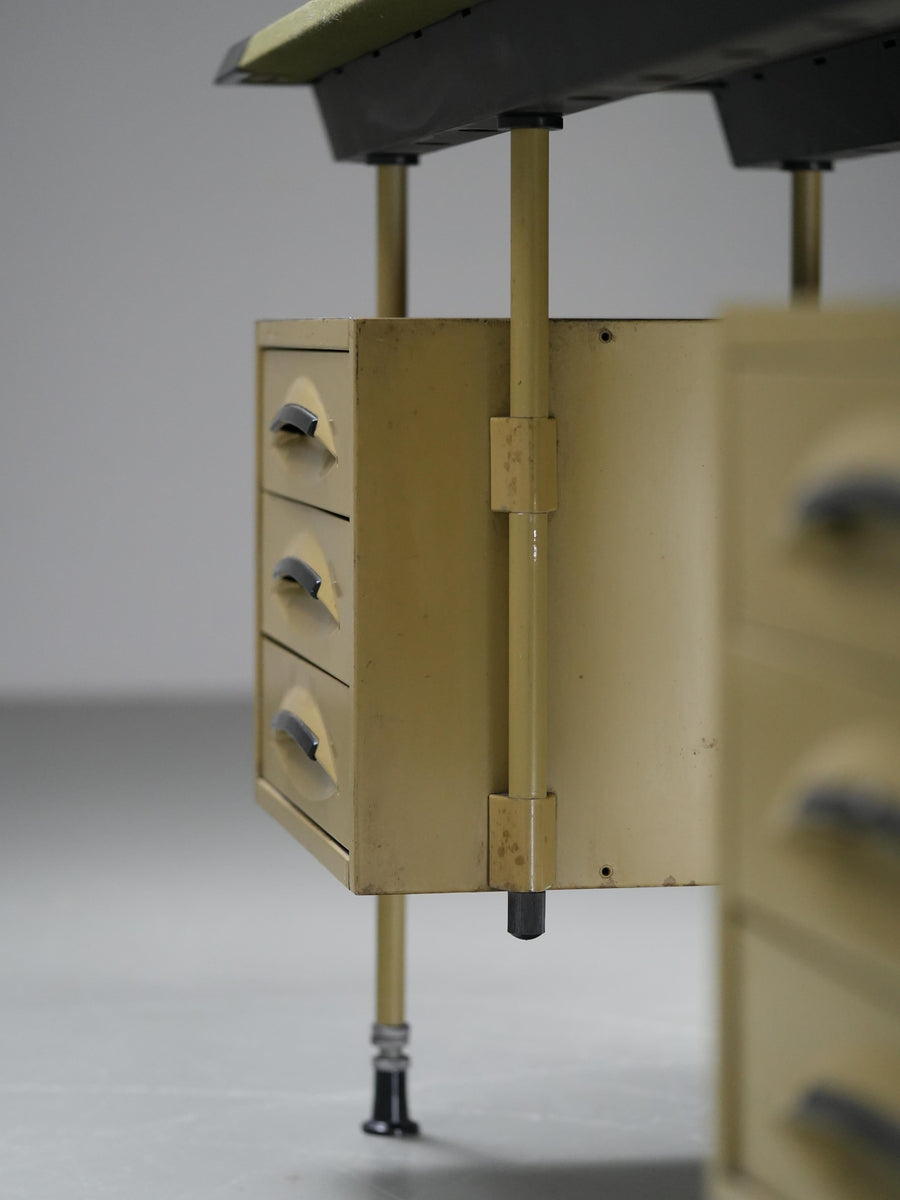 Studio BBPR for Olivetti "Spazio" Desk with an Olive Felt Top, Italy, 1960's