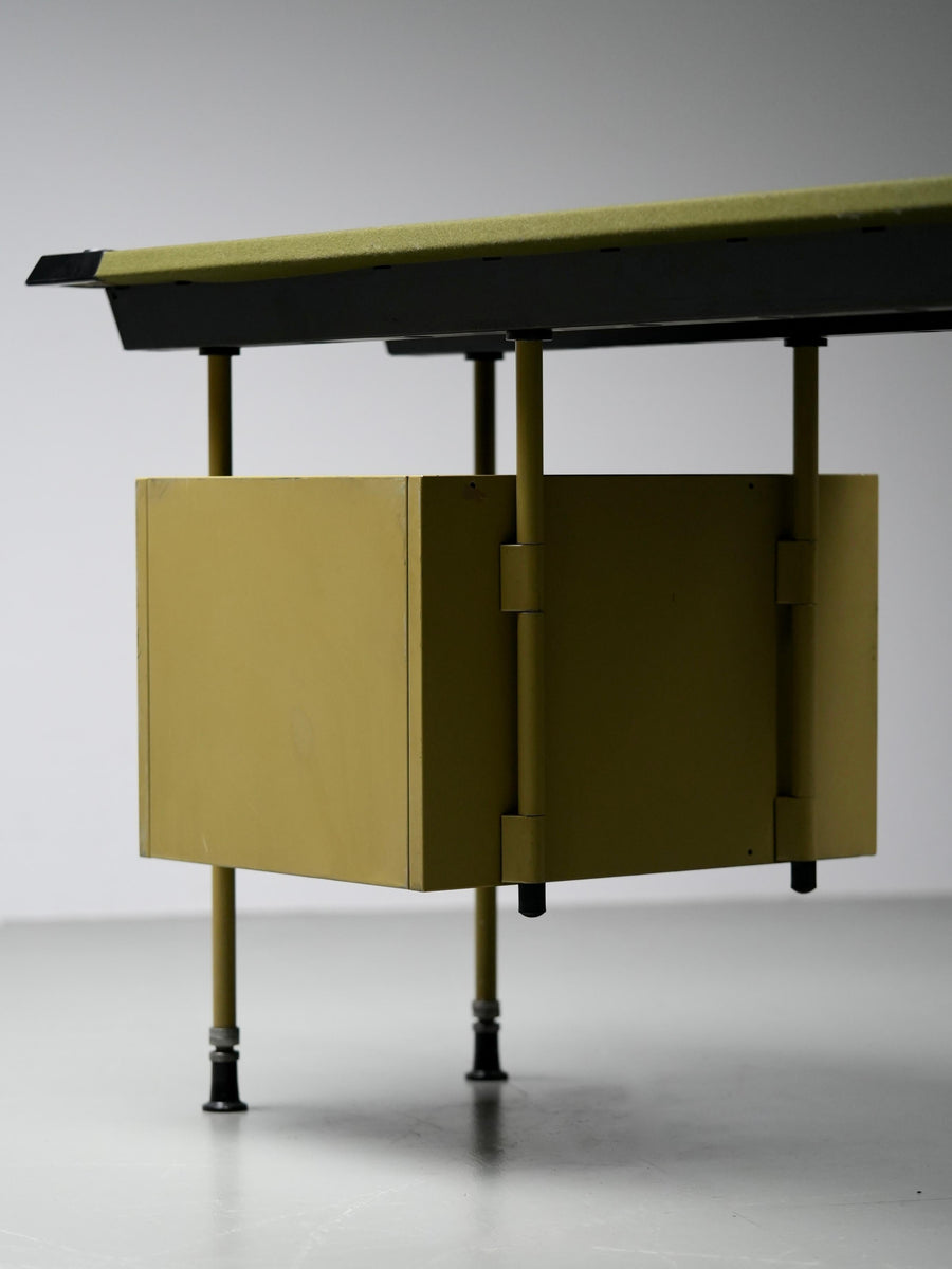Studio BBPR for Olivetti "Spazio" Desk with an Olive Felt Top, Italy, 1960's