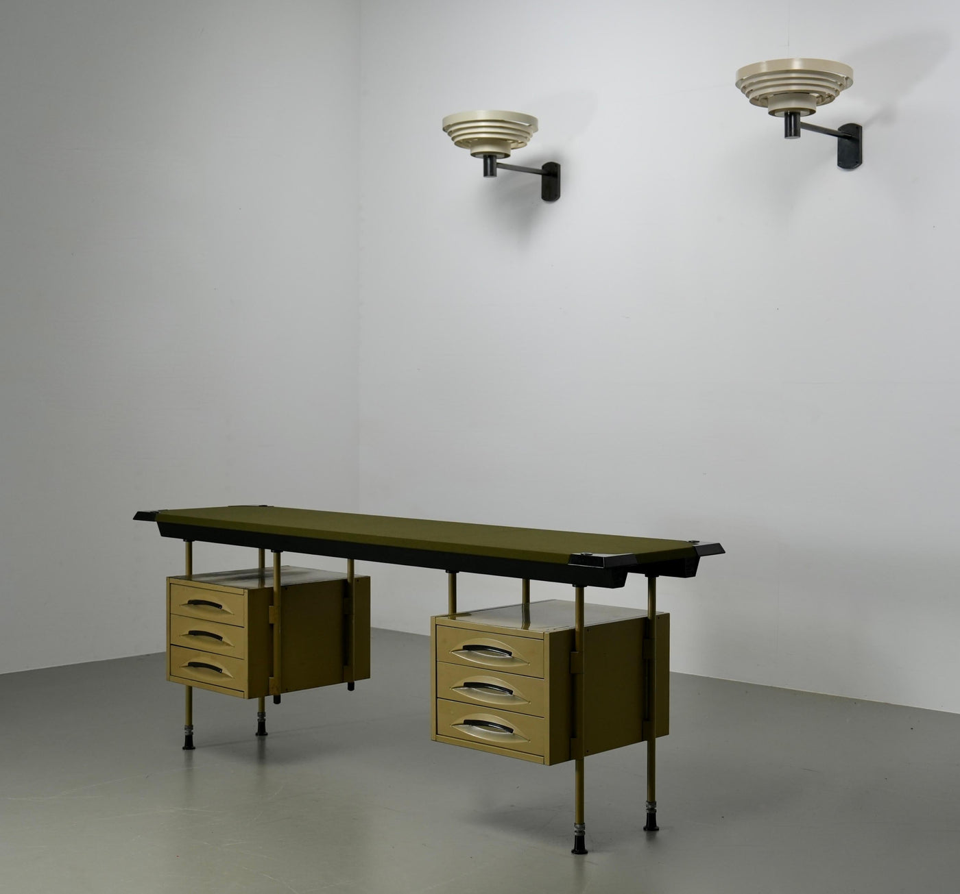Set of 3 Wall Lights in Metal and Glass, Europe, 1960's