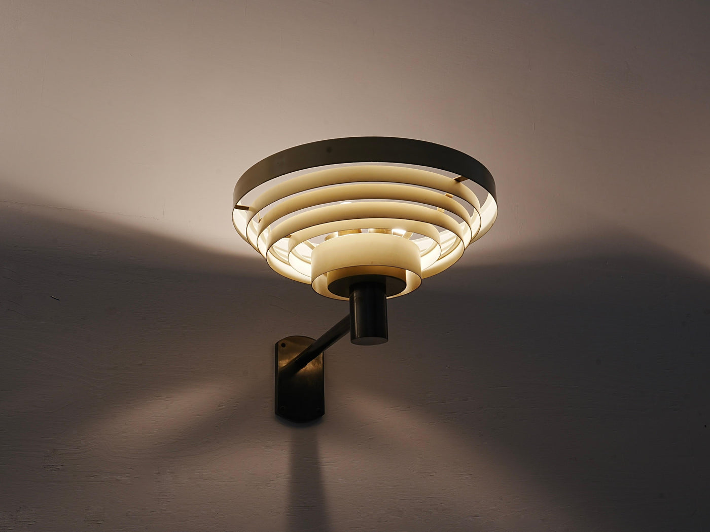 Set of 3 Wall Lights in Metal and Glass, Europe, 1960's