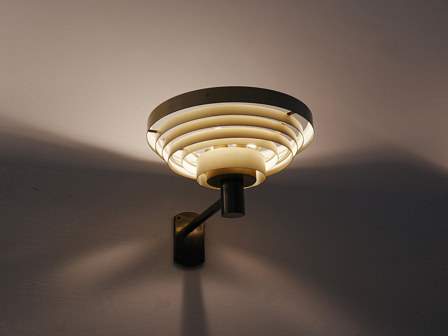 Set of 3 Wall Lights in Metal and Glass, Europe, 1960's