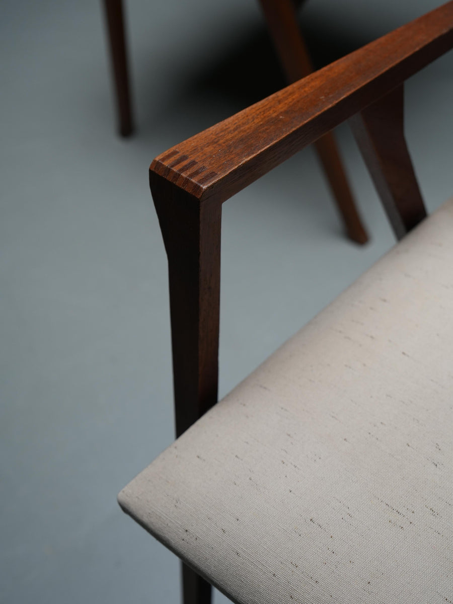 Two 'Luisa' Armchairs by Franco Albini in Oak, Metal and Fabric, Italy, 1949