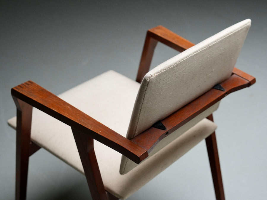 Two 'Luisa' Armchairs by Franco Albini in Oak, Metal and Fabric, Italy, 1949