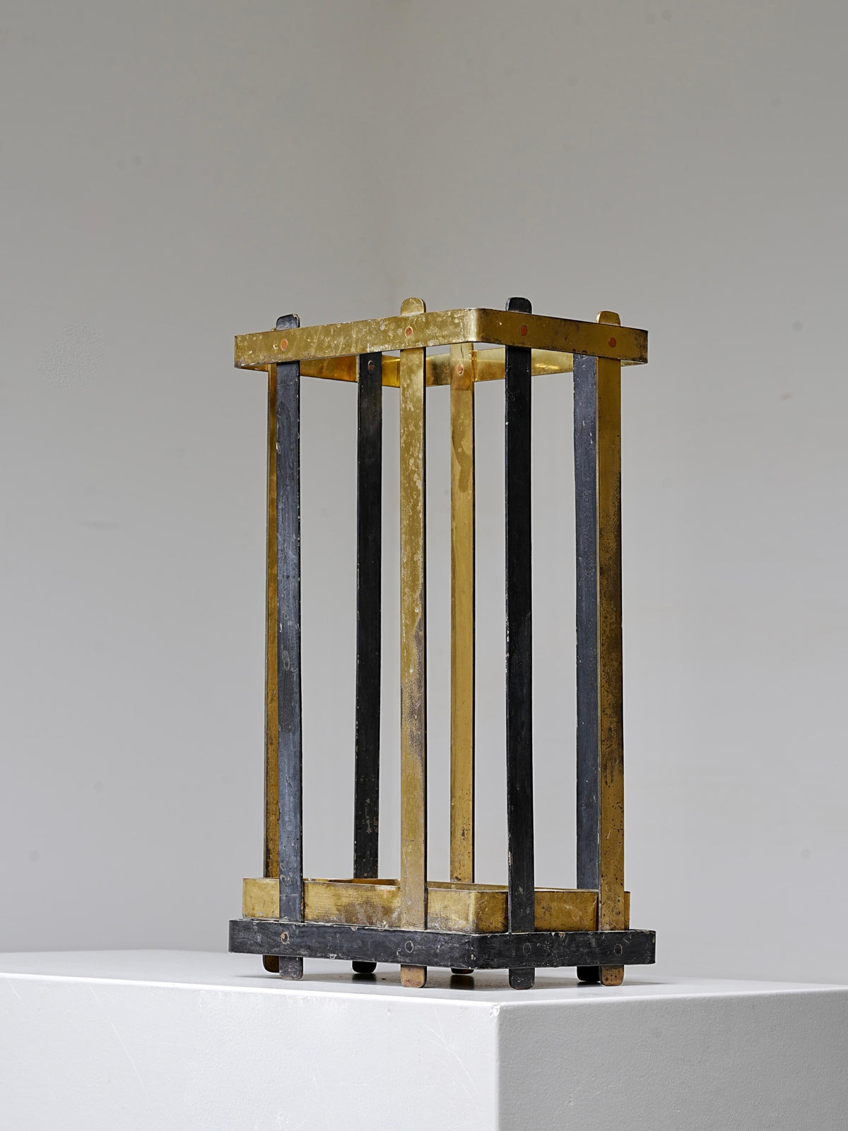 Umbrella Stand in Brass and Metal, Italy, 1950's