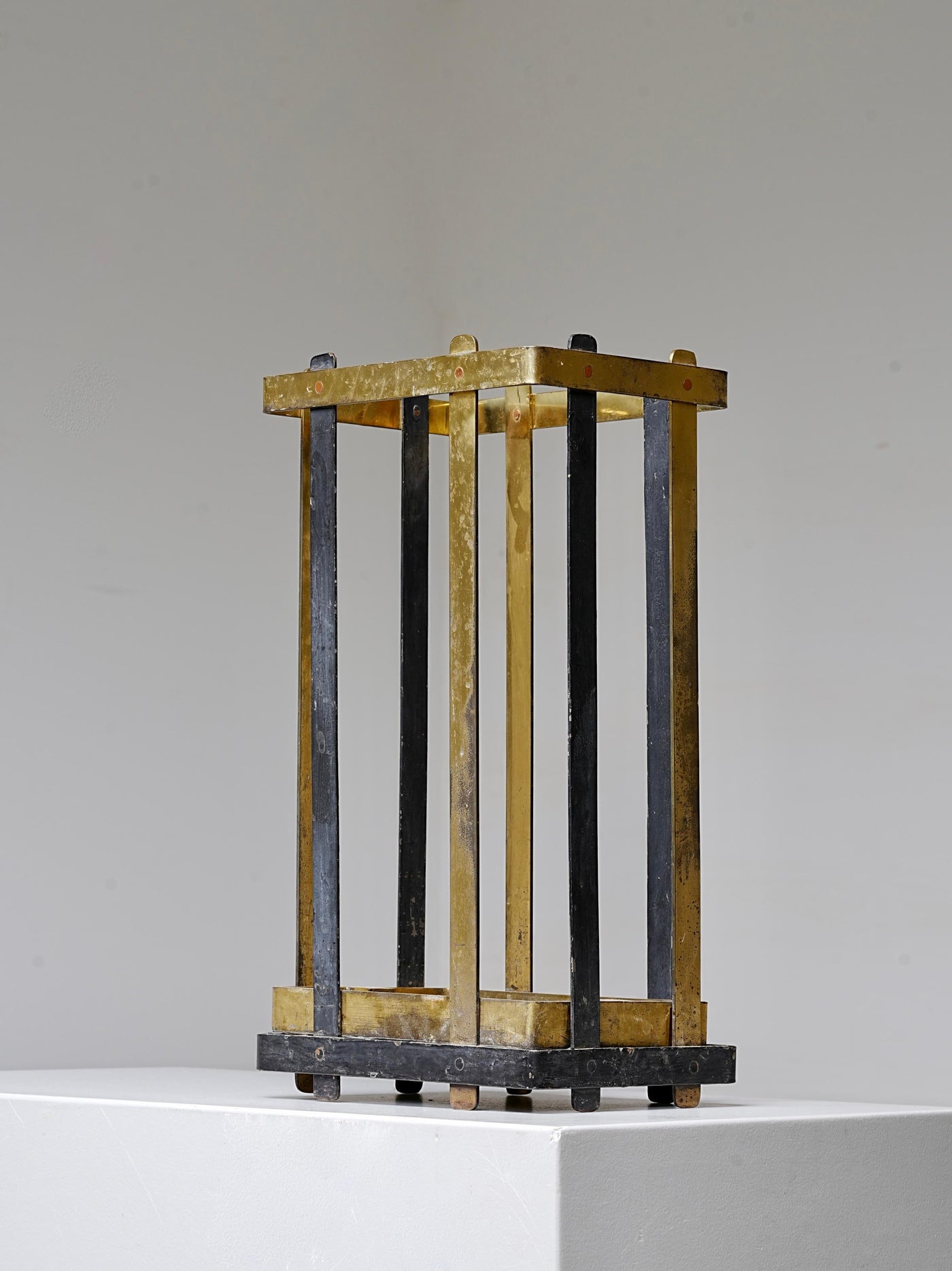 Umbrella Stand in Brass and Metal, Italy, 1950's