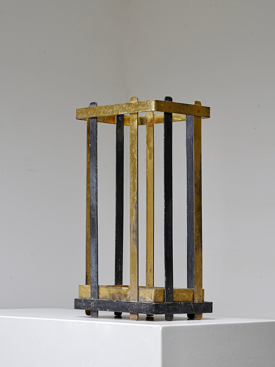Umbrella Stand in Brass and Metal, Italy, 1950's