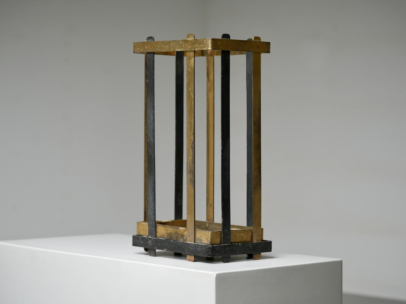 Umbrella Stand in Brass and Metal, Italy, 1950's