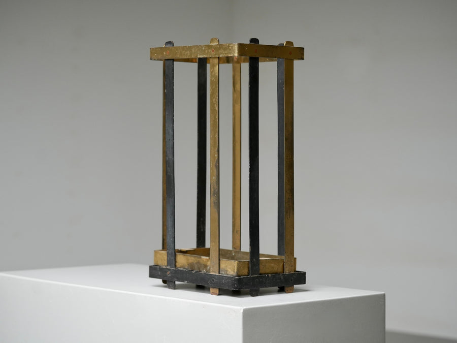 Umbrella Stand in Brass and Metal, Italy, 1950's